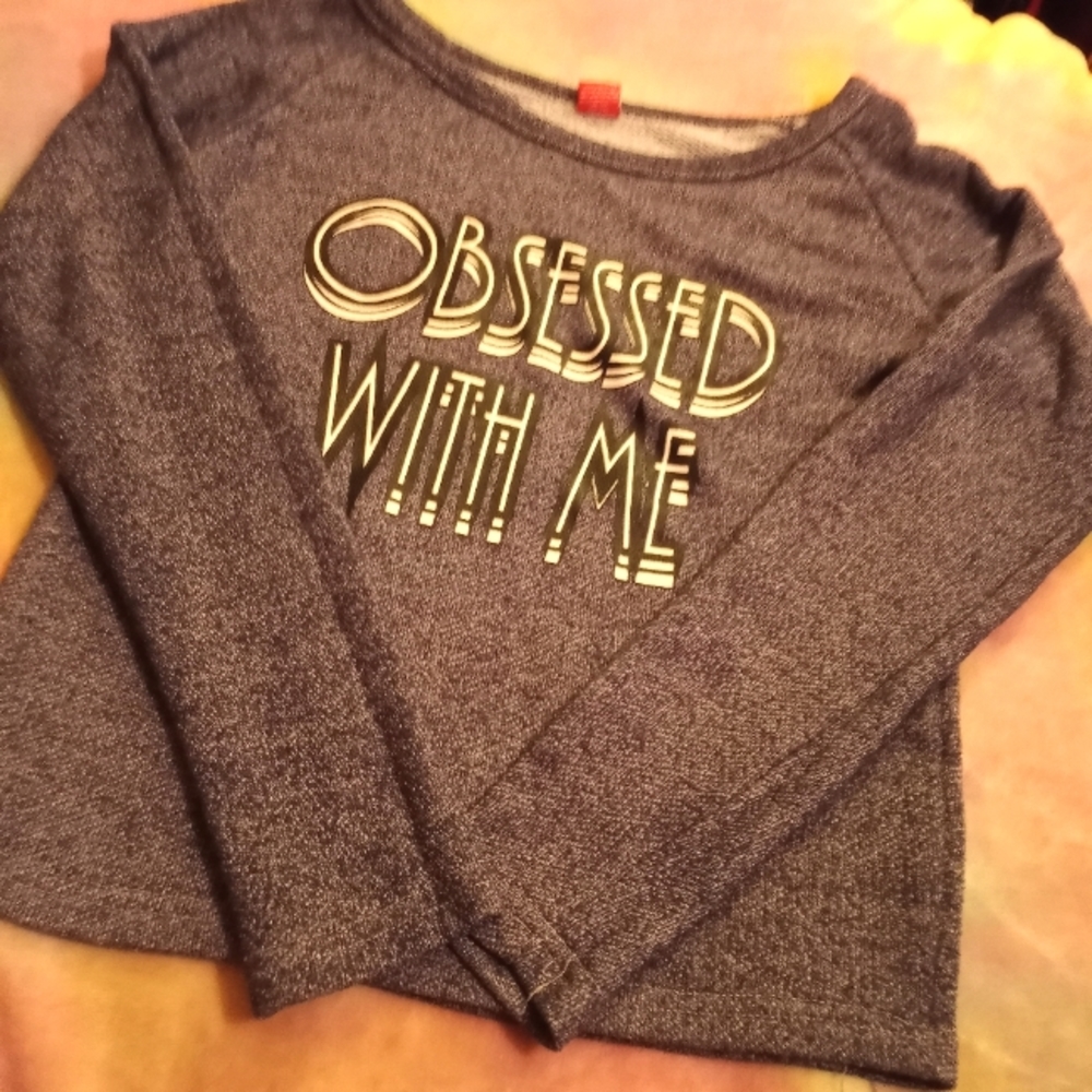 💕5 for 25$ XS Obsessed With Me Dark Gray Long Sleeve Shirt